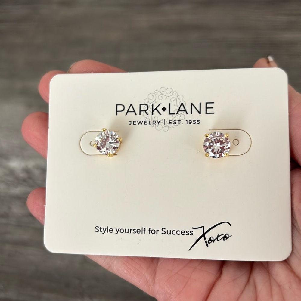 Clear/gold impression earrings